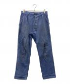 Kidurキドゥー）の古着「モールスキンフレンチワークパンツ」｜ネイビー