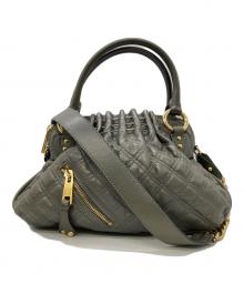 MARC JACOBS（マークジェイコブス）の古着「プレオウンドキルティングレザハンドバッグ」｜グリーン