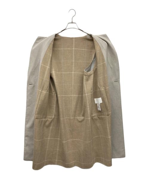BALLSEY（ボールジィ）BALLSEY (ボールジィ) プレーンダブルフェイス ファーポケットロングジレ アイボリー サイズ:36の古着・服飾アイテム