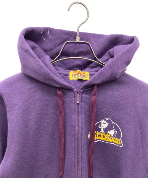 Hysteric Glamour（ヒステリックグラマー）Hysteric Glamour (ヒステリックグラマー) SMOKING GIRL ショート丈パーカー パープル サイズ:FREEの古着・服飾アイテム