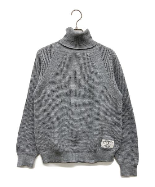 Hysteric Glamour（ヒステリックグラマー）Hysteric Glamour (ヒステリックグラマー) カールカール ワッフル タートルネック プルオーバー グレー サイズ:FREEの古着・服飾アイテム