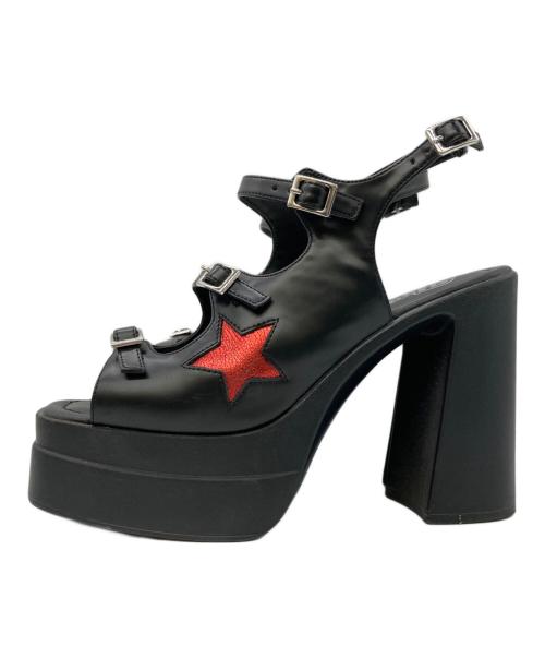 Hysteric Glamour（ヒステリックグラマー）Hysteric Glamour (ヒステリックグラマー) プラットフォームヒールサンダル ブラック サイズ:24の古着・服飾アイテム