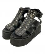 Hysteric Glamourヒステリックグラマー）の古着「STUDS ウェッジソールサンダル」｜ブラック
