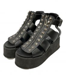 Hysteric Glamour（ヒステリックグラマー）の古着「STUDS ウェッジソールサンダル」｜ブラック