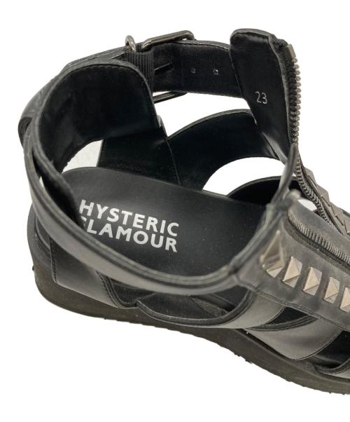 Hysteric Glamour（ヒステリックグラマー）Hysteric Glamour (ヒステリックグラマー) STUDS ウェッジソールサンダル ブラック サイズ:23の古着・服飾アイテム