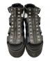 中古・古着 Hysteric Glamour (ヒステリックグラマー) STUDS ウェッジソールサンダル ブラック サイズ:23：10000円
