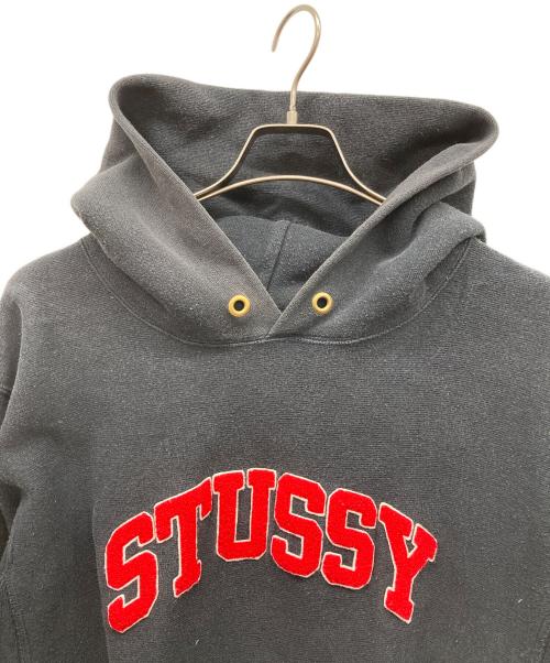 Champion（チャンピオン）Champion (チャンピオン) stussy (ステューシー) プルオーバーパーカー ブラック サイズ:X-LARGEの古着・服飾アイテム