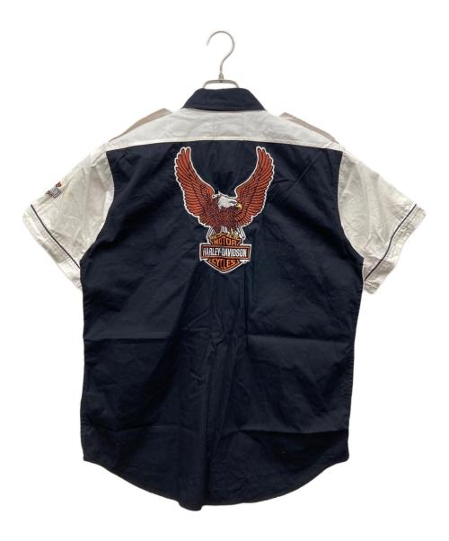 HARLEY-DAVIDSON（ハーレーダビッドソン）HARLEY-DAVIDSON (ハーレーダビッドソン) 半袖エポレットシャツ ブラック サイズ:Lの古着・服飾アイテム