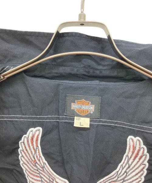 HARLEY-DAVIDSON（ハーレーダビッドソン）HARLEY-DAVIDSON (ハーレーダビッドソン) 半袖エポレットシャツ ブラック サイズ:Lの古着・服飾アイテム