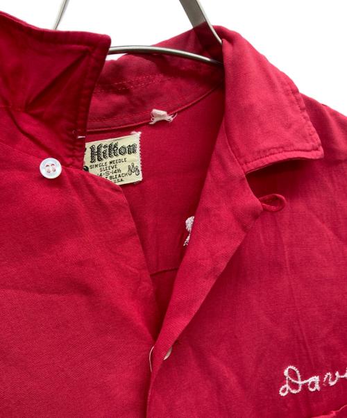Hilton（ヒルトン）Hilton (ヒルトン) ヴィンテージボーリングシャツ レッド サイズ:14-S-14 1/2の古着・服飾アイテム