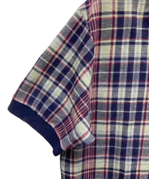 POLO RALPH LAUREN（ポロ・ラルフローレン）POLO RALPH LAUREN (ポロ・ラルフローレン) チェックニットポロシャツ パープル サイズ:Mの古着・服飾アイテム