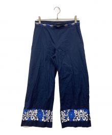 Max Mara WEEK END LINE（マックスマーラ ウイークエンドライン）の古着「刺繍デザインパンツ」｜ネイビー