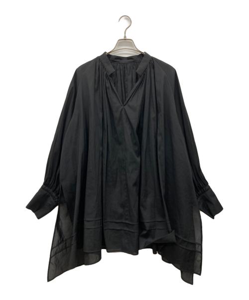 LE PHIL（ル フィル）LE PHIL (ル フィル) トリアセオーガンジーギャザーブラウス ブラック サイズ:Fの古着・服飾アイテム