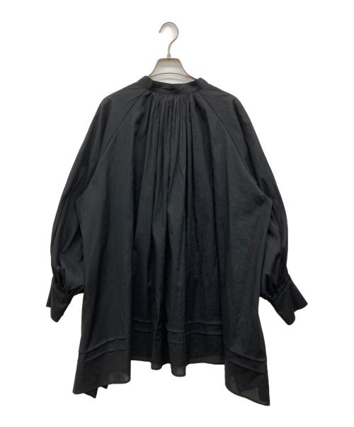 LE PHIL（ル フィル）LE PHIL (ル フィル) トリアセオーガンジーギャザーブラウス ブラック サイズ:Fの古着・服飾アイテム