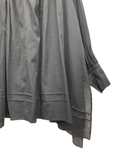 LE PHIL（ル フィル）LE PHIL (ル フィル) トリアセオーガンジーギャザーブラウス ブラック サイズ:Fの古着・服飾アイテム