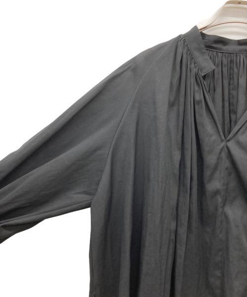 LE PHIL（ル フィル）LE PHIL (ル フィル) トリアセオーガンジーギャザーブラウス ブラック サイズ:Fの古着・服飾アイテム