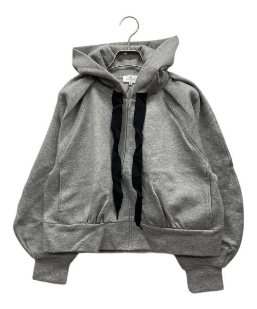 LANVIN en Bleu（ランバンオンブルー）LANVIN en Bleu (ランバンオンブルー) ショートジップパーカー グレー サイズ:38の古着・服飾アイテム