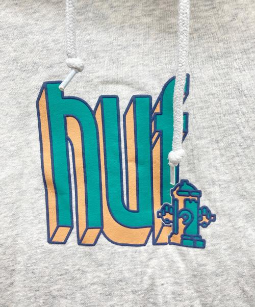 HUF（ハフ）HUF (ハフ) BOOKEND P/O HOODIE グレー サイズ:Lの古着・服飾アイテム