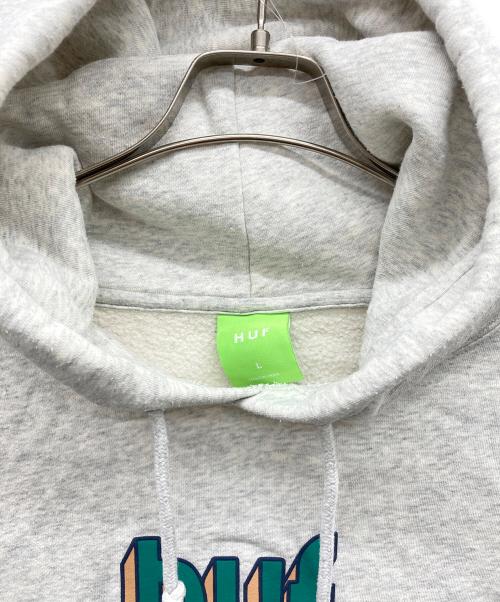 HUF（ハフ）HUF (ハフ) BOOKEND P/O HOODIE グレー サイズ:Lの古着・服飾アイテム