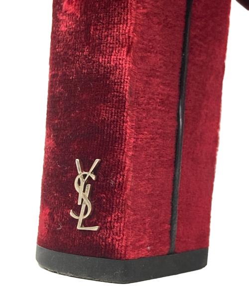 Saint Laurent Paris（サンローランパリ）Saint Laurent Paris (サンローランパリ) ベロアショートブーツ レッド サイズ:37 1/2の古着・服飾アイテム