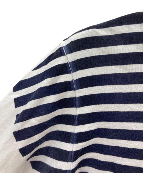 PLAY COMME des GARCONS（プレイコムデギャルソン）PLAY COMME des GARCONS (プレイコムデギャルソン) ポイントボーダーロングスリーブカットソー ネイビー×ホワイト サイズ:Lの古着・服飾アイテム