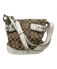 COACH（コーチ）の古着「シグネチャーショルダーバッグ」｜ベージュ