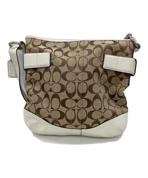 COACH（コーチ）COACH (コーチ) シグネチャーショルダーバッグ ベージュの古着・服飾アイテム