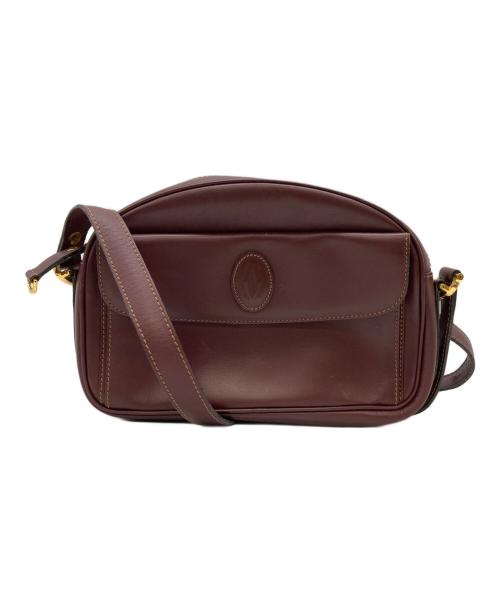 Cartier（カルティエ）Cartier (カルティエ) マストラインショルダーバッグ ボルドーの古着・服飾アイテム