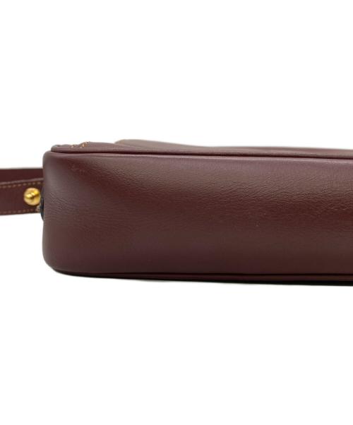 Cartier（カルティエ）Cartier (カルティエ) マストラインショルダーバッグ ボルドーの古着・服飾アイテム