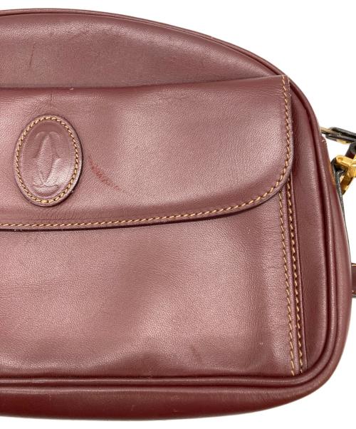Cartier（カルティエ）Cartier (カルティエ) マストラインショルダーバッグ ボルドーの古着・服飾アイテム
