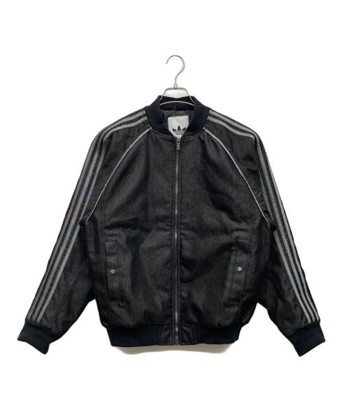 adidas（アディダス）adidas (アディダス) デニムブルゾン ブラック サイズ:XSの古着・服飾アイテム