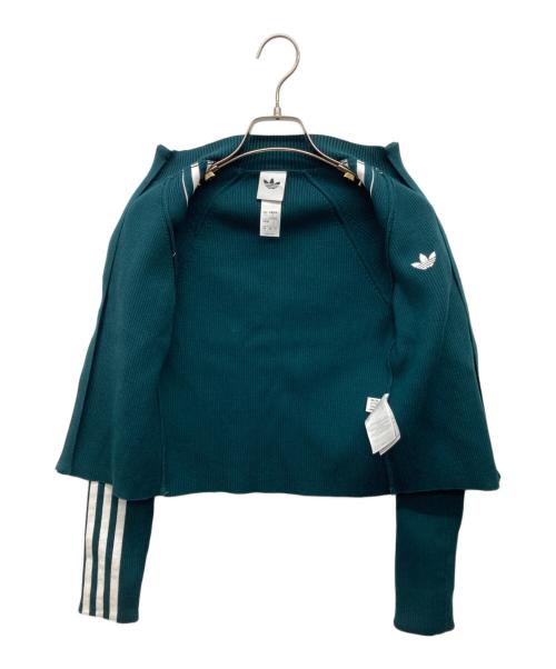 adidas（アディダス）adidas (アディダス) アディカラー スリーストライプス スリム ニット トラックトップ グレー サイズ:Sの古着・服飾アイテム