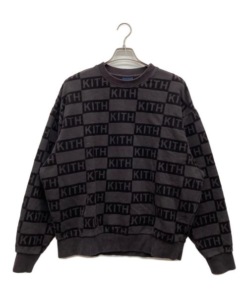 KITH（キス）KITH (キス) フロックドモノグラムクレソンクルーネックトレーナー ブラック サイズ:Mの古着・服飾アイテム
