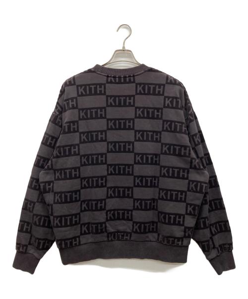 KITH（キス）KITH (キス) フロックドモノグラムクレソンクルーネックトレーナー ブラック サイズ:Mの古着・服飾アイテム