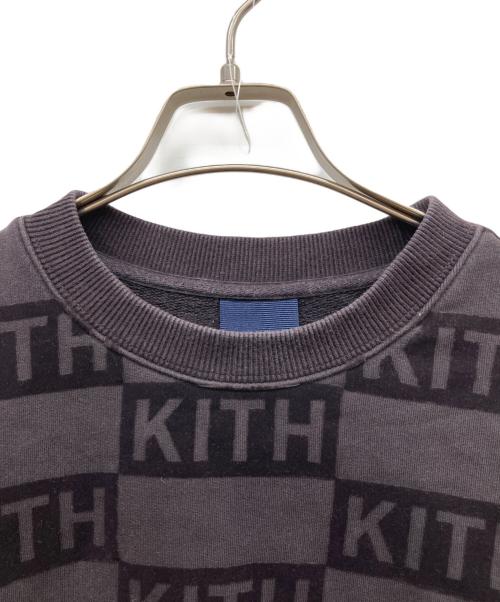 KITH（キス）KITH (キス) フロックドモノグラムクレソンクルーネックトレーナー ブラック サイズ:Mの古着・服飾アイテム