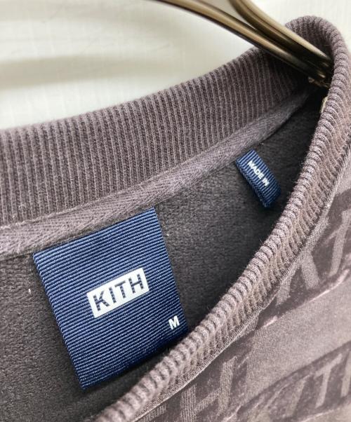KITH（キス）KITH (キス) フロックドモノグラムクレソンクルーネックトレーナー ブラック サイズ:Mの古着・服飾アイテム