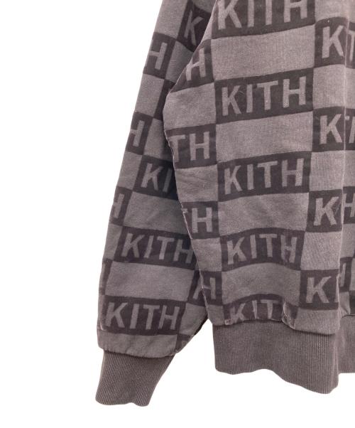 KITH（キス）KITH (キス) フロックドモノグラムクレソンクルーネックトレーナー ブラック サイズ:Mの古着・服飾アイテム
