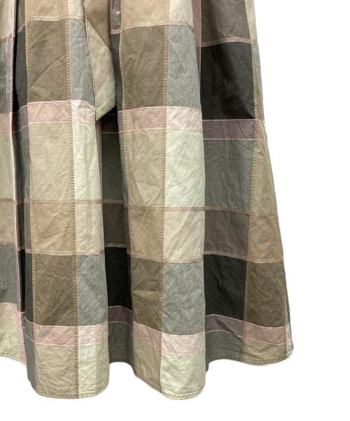 BURBERRY BLUE LABEL（バーバリー ブルー レーベル）BURBERRY BLUE LABEL (バーバリー ブルー レーベル) チェック切替半袖ワンピース ベージュ サイズ:38の古着・服飾アイテム