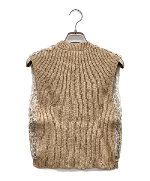 BRUNELLO CUCINELLI（ブルネロクチネリ）BRUNELLO CUCINELLI (ブルネロクチネリ) シークイン付きニットベスト ベージュ サイズ:Sの古着・服飾アイテム