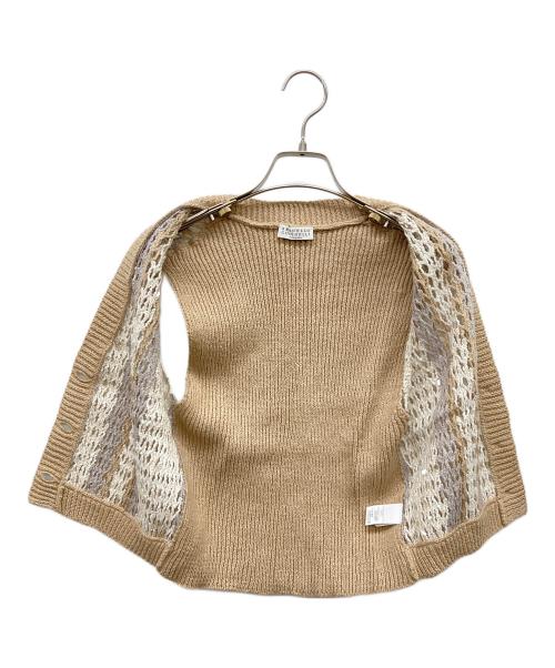 BRUNELLO CUCINELLI（ブルネロクチネリ）BRUNELLO CUCINELLI (ブルネロクチネリ) シークイン付きニットベスト ベージュ サイズ:Sの古着・服飾アイテム