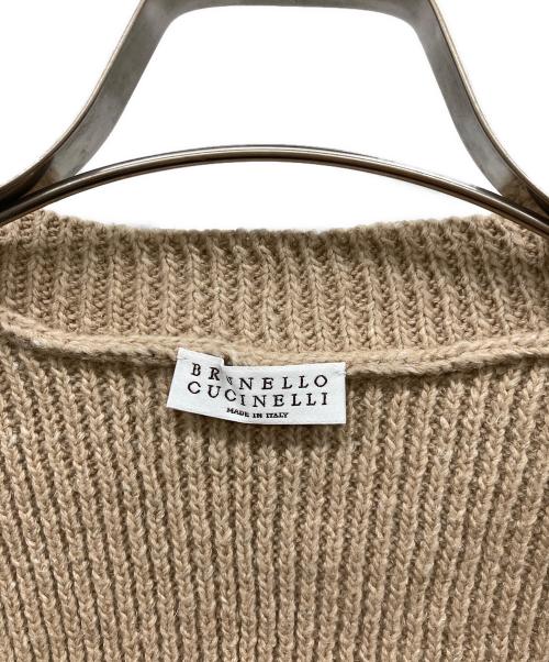 BRUNELLO CUCINELLI（ブルネロクチネリ）BRUNELLO CUCINELLI (ブルネロクチネリ) シークイン付きニットベスト ベージュ サイズ:Sの古着・服飾アイテム