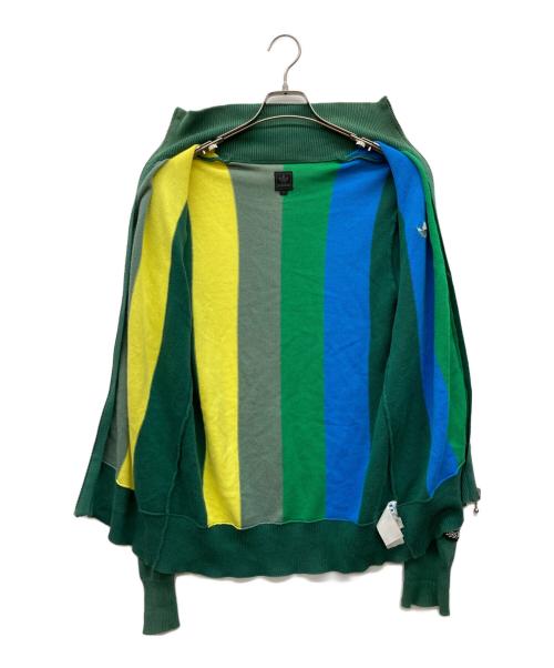 adidas（アディダス）adidas (アディダス) コットンニットジャケット 万国旗タグ グリーン サイズ:J Mの古着・服飾アイテム