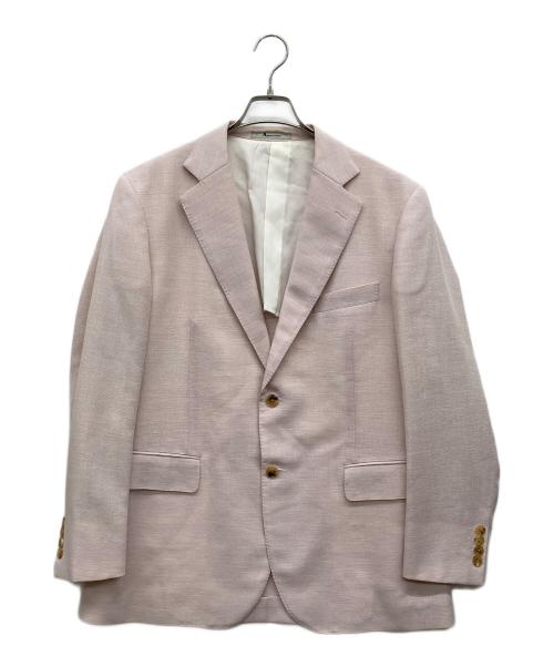 Aquascutum（アクアスキュータム）Aquascutum (アクアスキュータム) ウールリネンシルク混テーラードジャケット ピンク サイズ:なしの古着・服飾アイテム