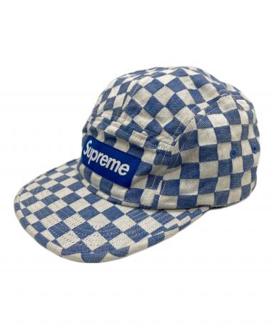 Supreme チェック ワーク キャップ 青 白 中古・古着通販】Supreme (シュプリーム) Checkerboard Camp Cap