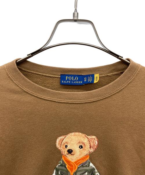 POLO RALPH LAUREN（ポロ・ラルフローレン）POLO RALPH LAUREN (ポロ・ラルフローレン) ポロベアープリントスウェット ブラウン サイズ:XSの古着・服飾アイテム