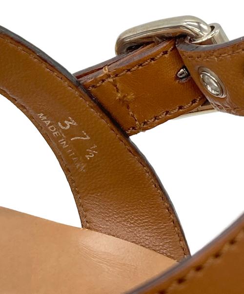 MIU MIU（ミュウミュウ）MIU MIU (ミュウミュウ) ウッド レザーサンダル ベージュ サイズ:37 1/2の古着・服飾アイテム