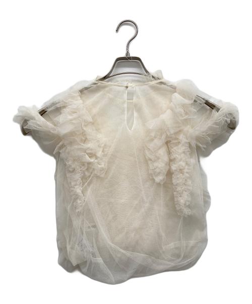 COCODEAL（ココディール）COCODEAL (ココディール) アシメフリルチュールノースリブラウス ホワイト サイズ:2の古着・服飾アイテム
