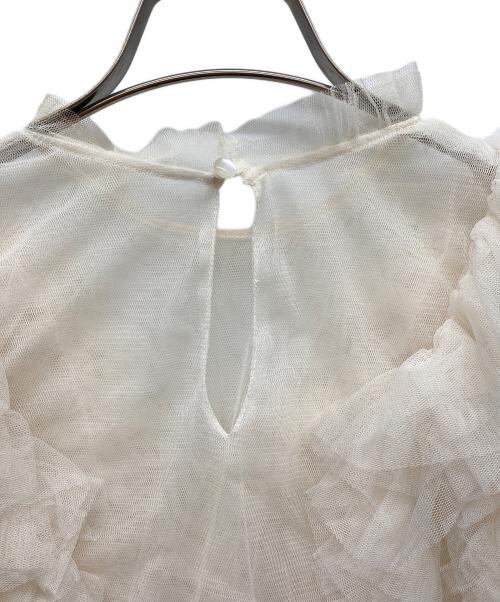 COCODEAL（ココディール）COCODEAL (ココディール) アシメフリルチュールノースリブラウス ホワイト サイズ:2の古着・服飾アイテム