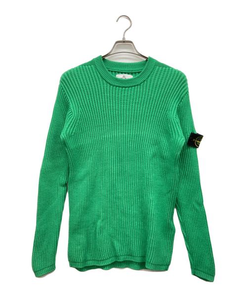 STONE ISLAND（ストーンアイランド）STONE ISLAND (ストーンアイランド) クルーネックワッペンリブニット グリーン サイズ:Sの古着・服飾アイテム