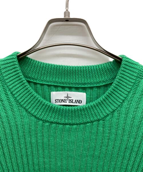 STONE ISLAND（ストーンアイランド）STONE ISLAND (ストーンアイランド) クルーネックワッペンリブニット グリーン サイズ:Sの古着・服飾アイテム